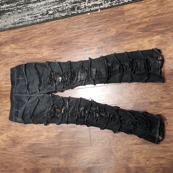 Dolls Kill Super Distressed Black Jeans - Picture 4 of 6